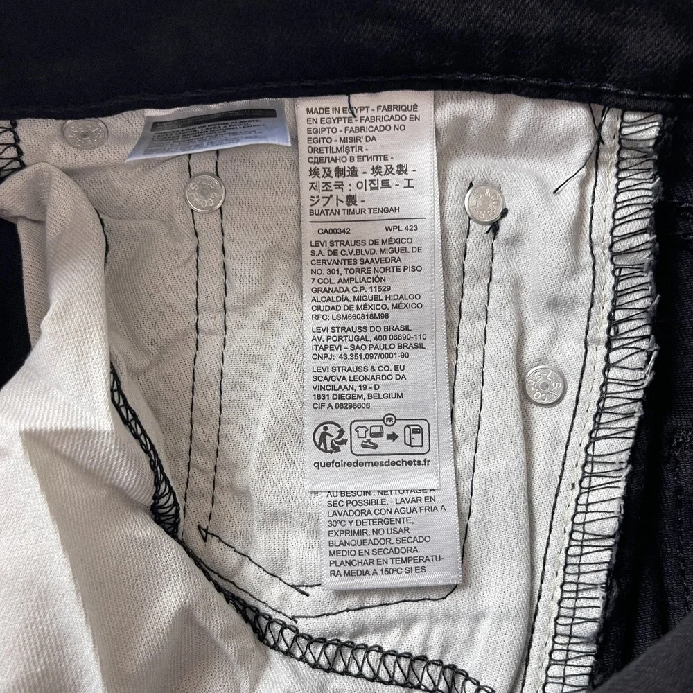 Levis Jeans Mens 30x30 Black 511 Slim Fit Dark Wash Stretch Denim Grunge Punk